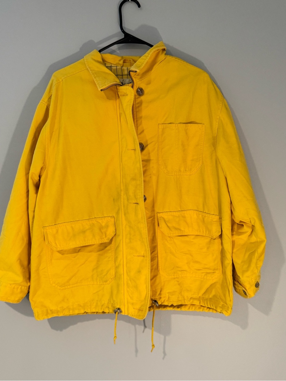 Eddie Bauer Bright Yellow Utility Jacket with Front Pockets